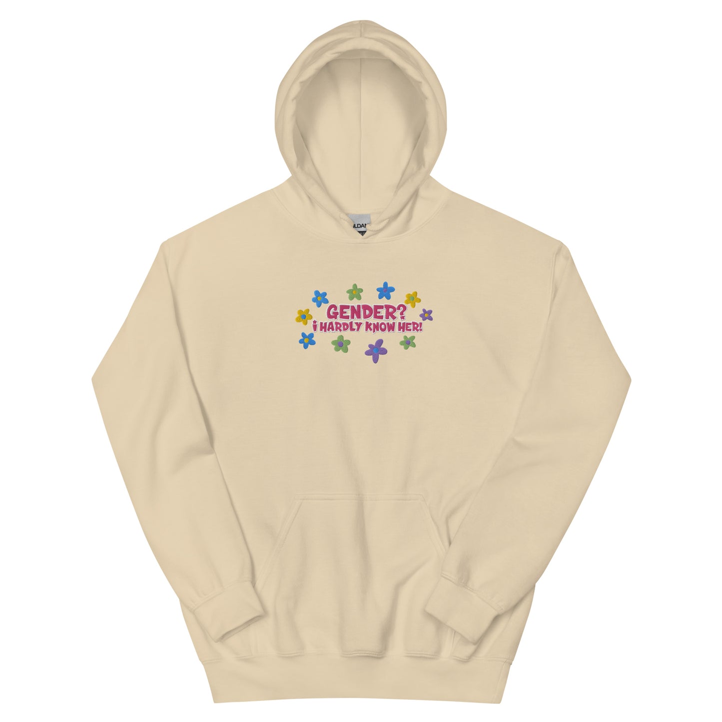 Gender? I Hardly Know Her! Embroidered Hoodie