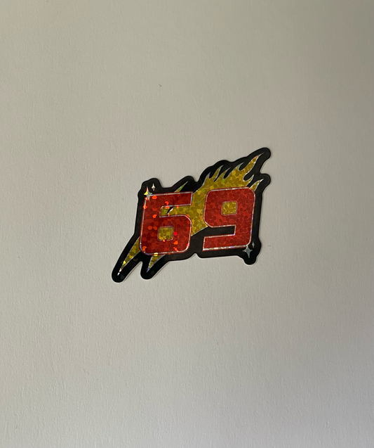 69 Glitter Sticker