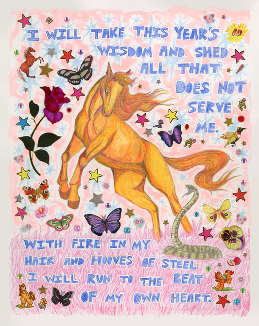 With Fire In My Hair and Hooves of Steel Print