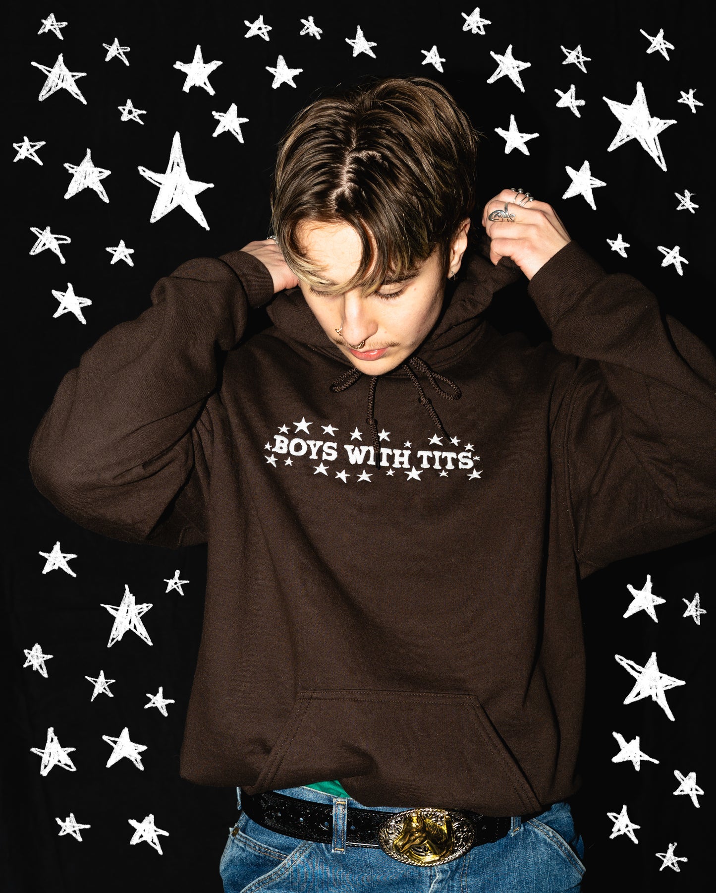 Embroidered Boys With Tits Hoodie