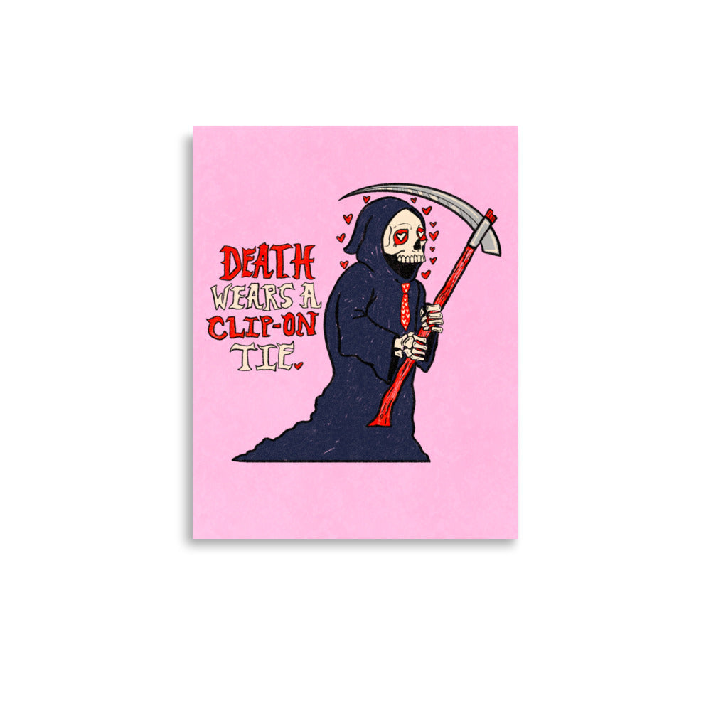 Death Wears A Clip On Tie Print