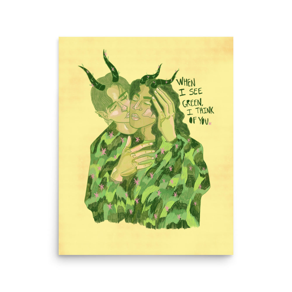 When I See Green I Think Of You Print
