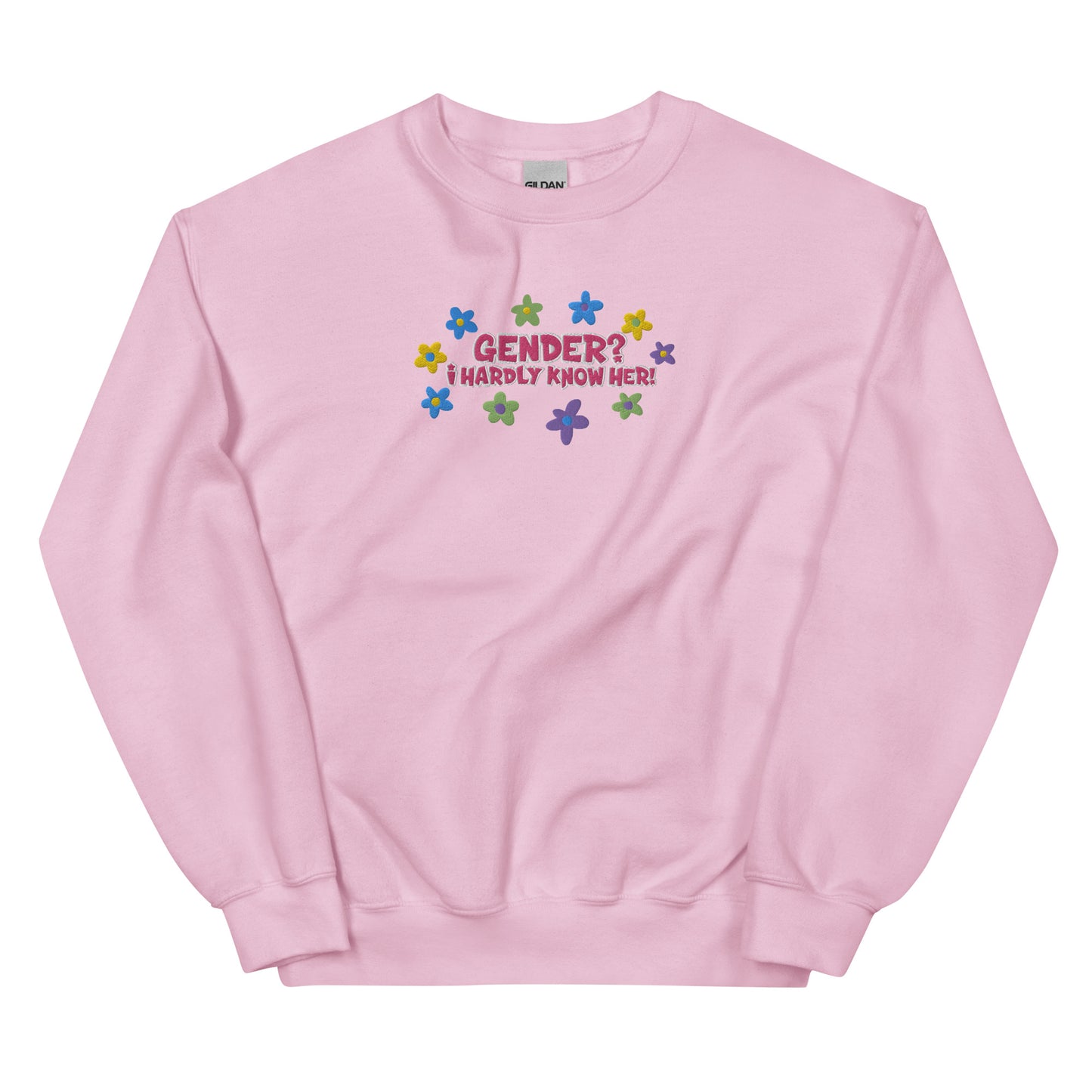 Gender? I Hardly Know Her! Embroidered Sweatshirt