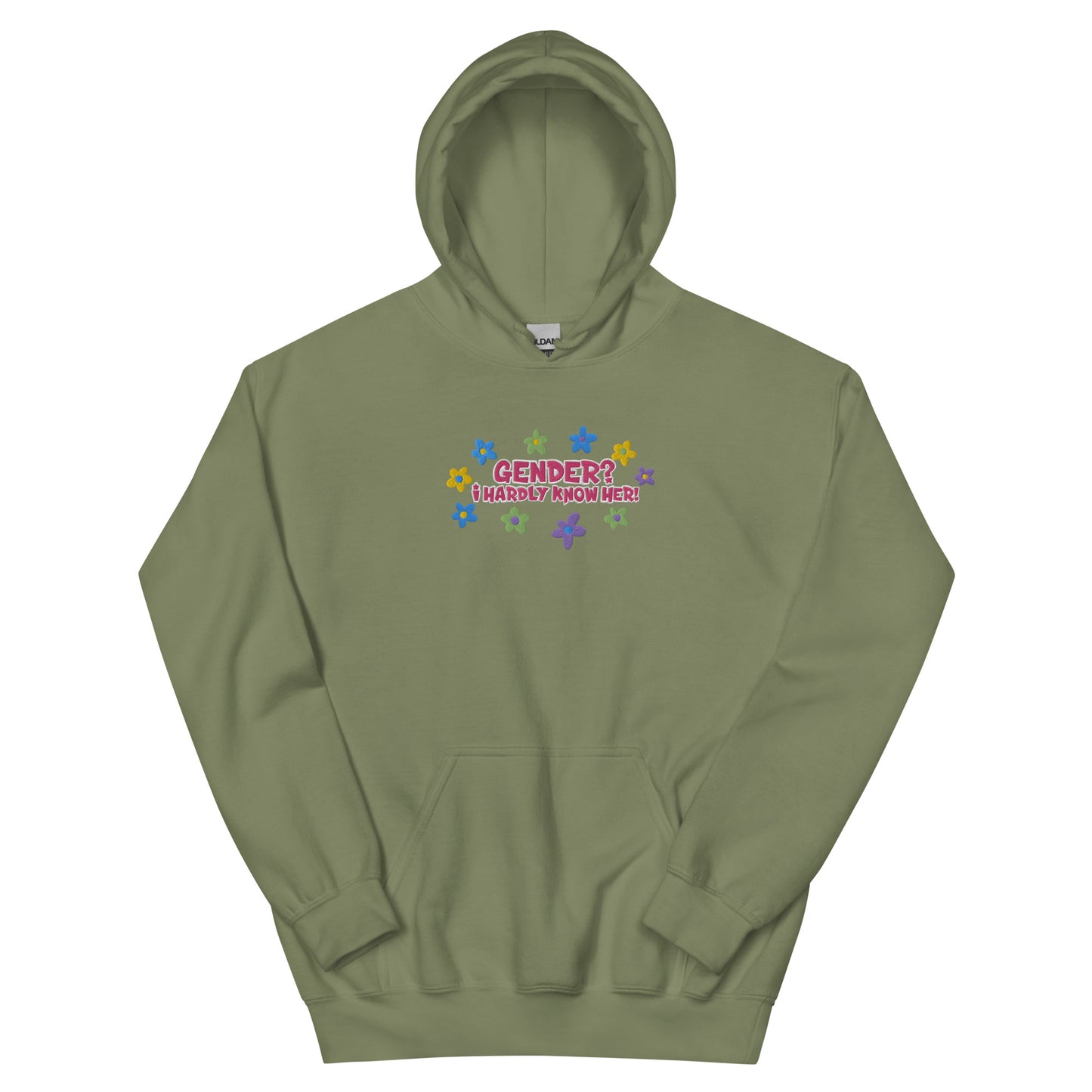 Gender? I Hardly Know Her! Embroidered Hoodie