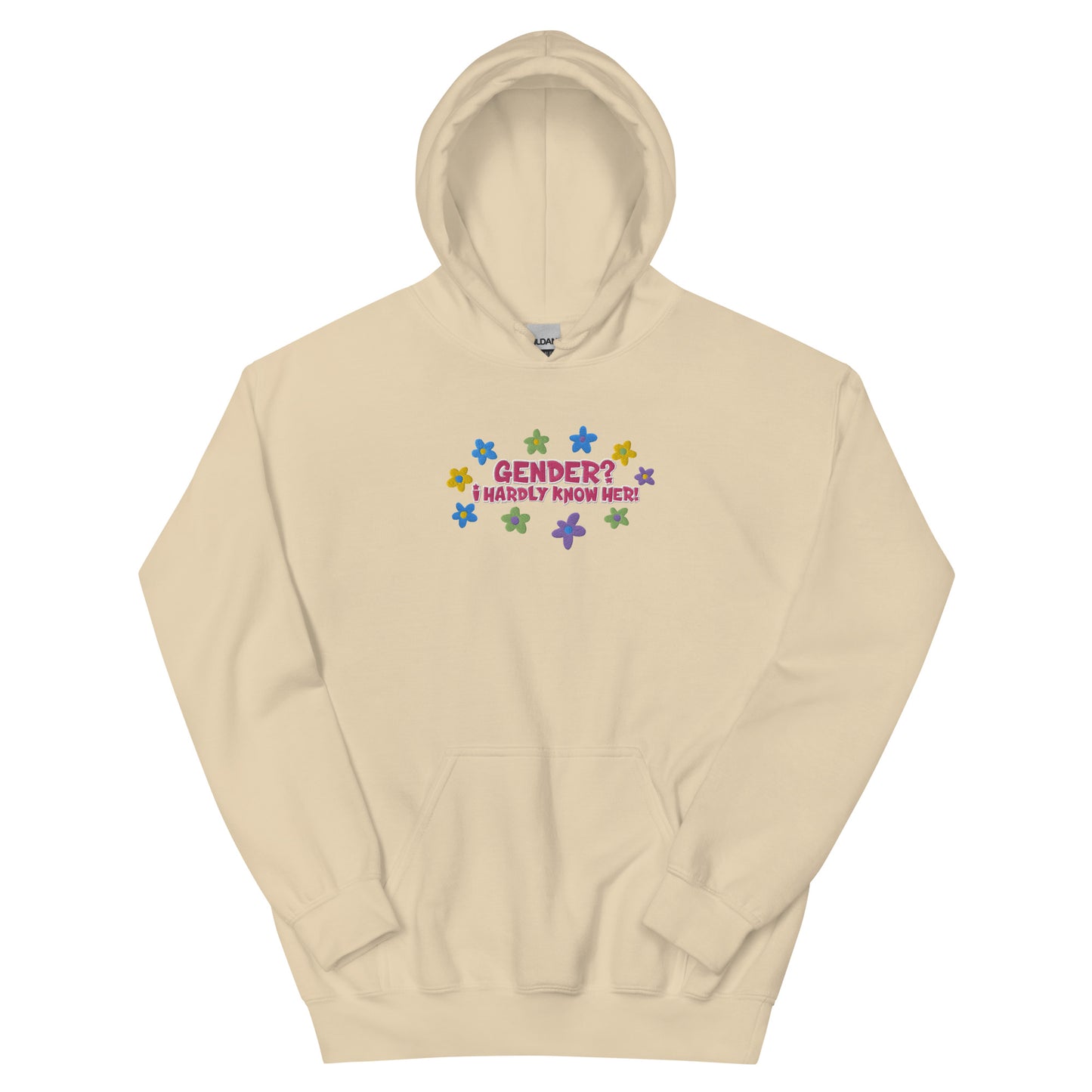 Gender? I Hardly Know Her! Embroidered Hoodie