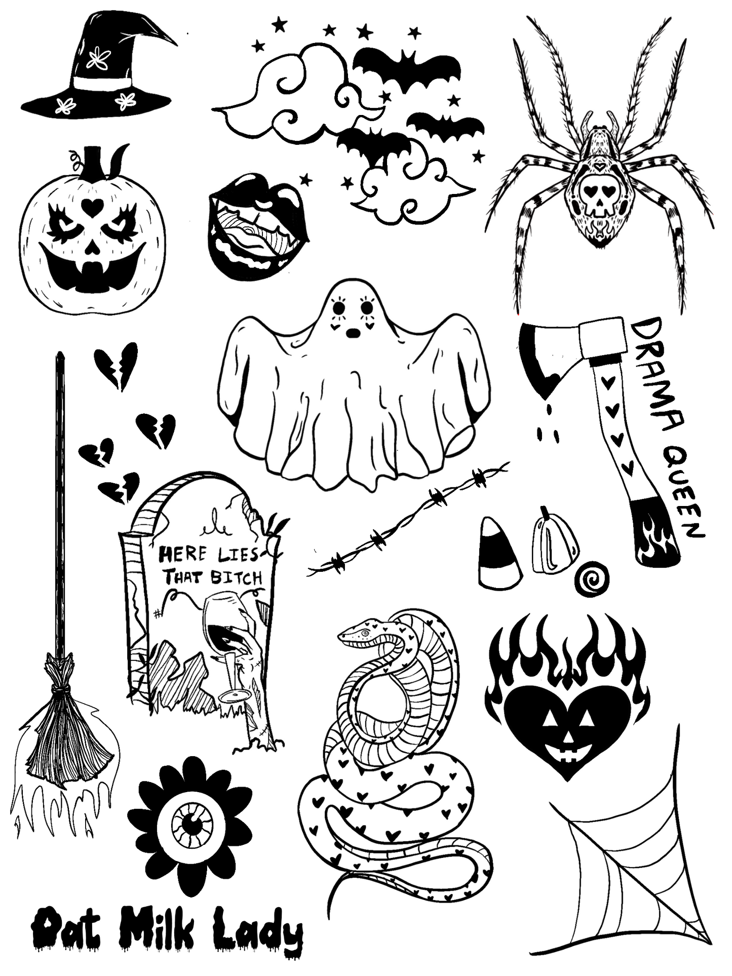 Halloween Temporary Tattoo Sheets