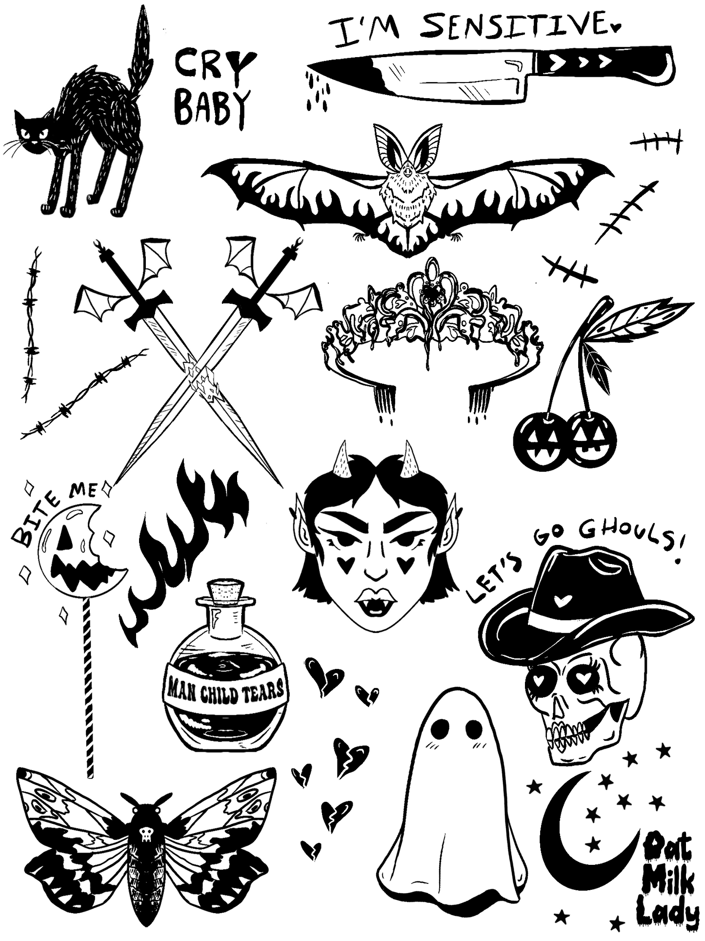 Halloween Temporary Tattoo Sheets