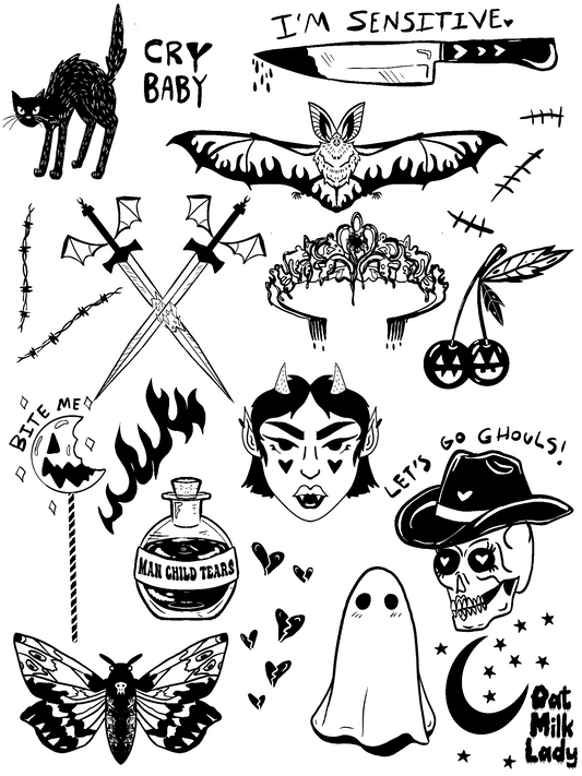 Halloween Temporary Tattoo Sheets