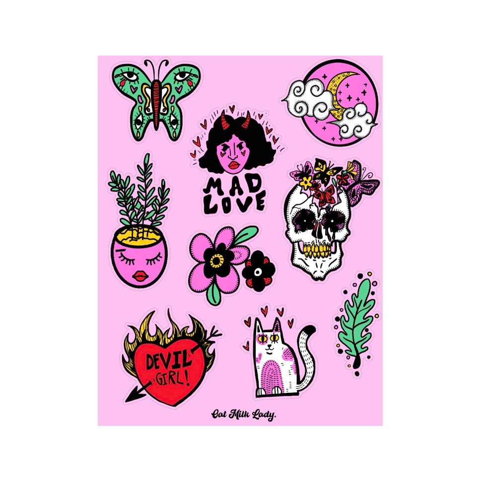 Oat Milk Lady Sticker Sheets: Volume 1